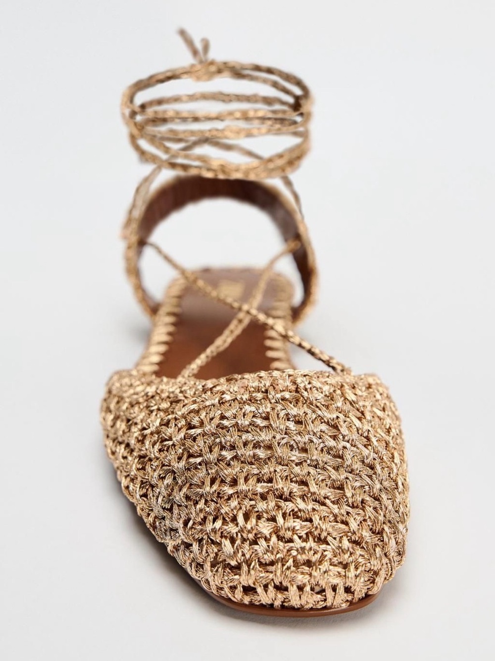 Zara tied crochet sling back shoes- never worn!